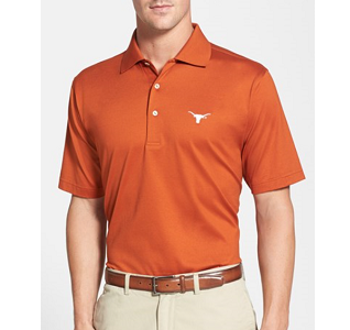 'Texas Longhorns' Regular Fit Cotton Lisle Polo - Texas Orange